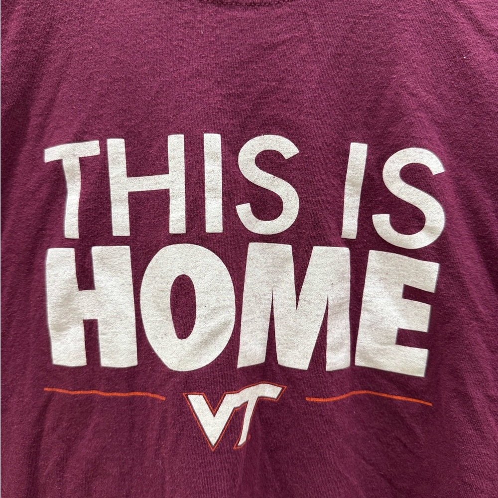 Virginia Tech “This Is Home” Maroon T-Shirt Size M | Gildan Heavy Cotton - Picture 2 of 5